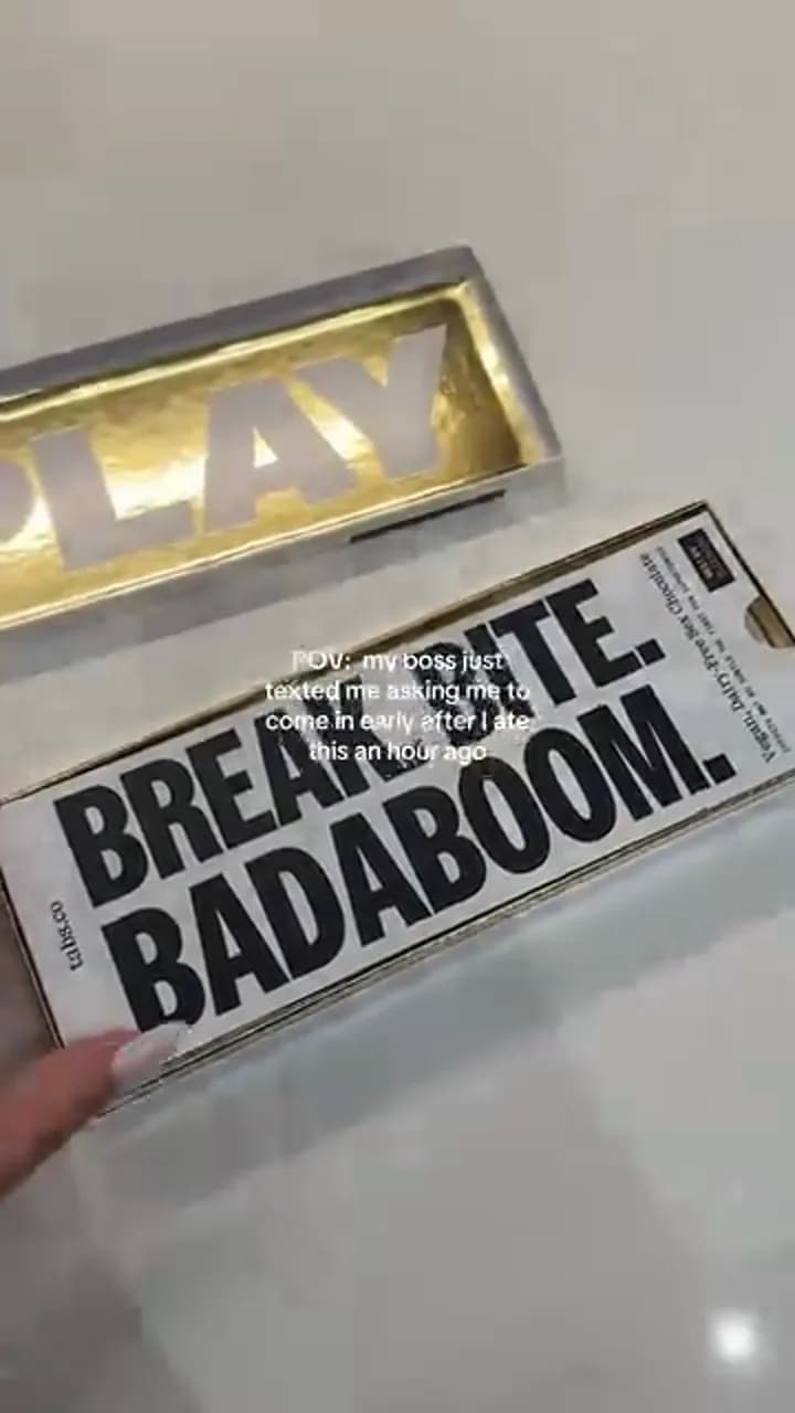 Tabs Chocolate creator content focused on the product reveal